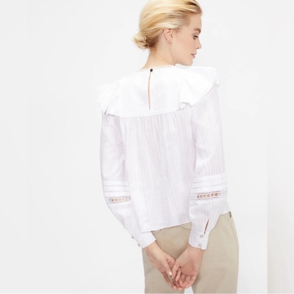 NWT Ted Baker Silais White Double Frill Blouse size TED 6 US 16 - Picture 2 of 11
